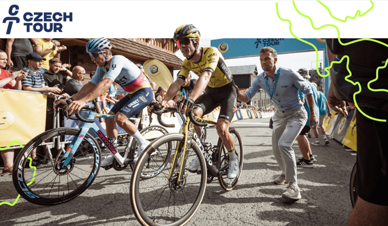 Obrázek k aktualitě Naší obcí projede v neděli 17. srpna Czech Tour, peloton světových cyklistických hvězd. Počítejte s dopravním omezením a dorazte fandit k trati